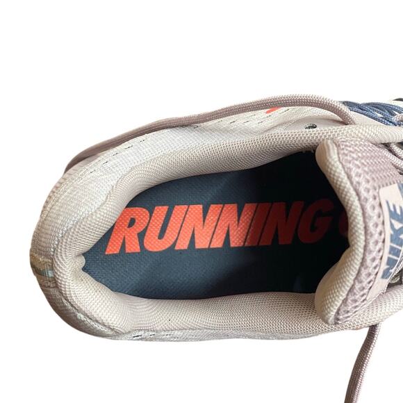 Nike Zoom Winflo 5 Women's Running Shoe 9 Gray Cream Mesh Orange Swoosh Lace Up - Picture 4 of 9